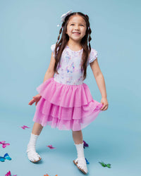 Baby Kids Bamboo Pajamas — Uni-believable Cap Sleeve Tulle Dress & Shorts Set — Image 1