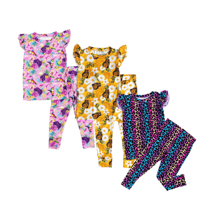 Whimsical and Vibrant Cap Sleeve Pajama Set of 3