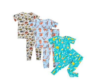 Playful Explorer Short Sleeve Pajama Set of 3 - Image 1 - Bums & Roses