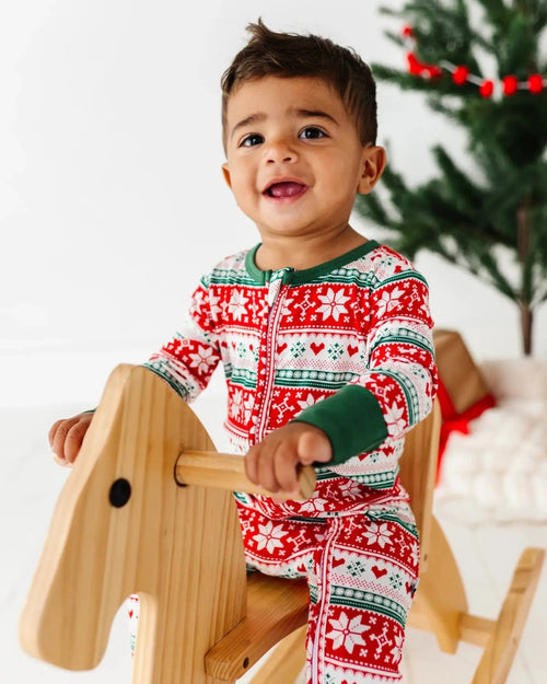 Baby Kids Bamboo Pajamas — Up To Snow Good Footie — Image 1