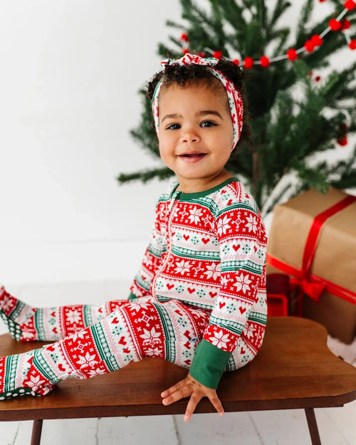 Baby Kids Bamboo Pajamas — Up To Snow Good Headwrap — Image 8