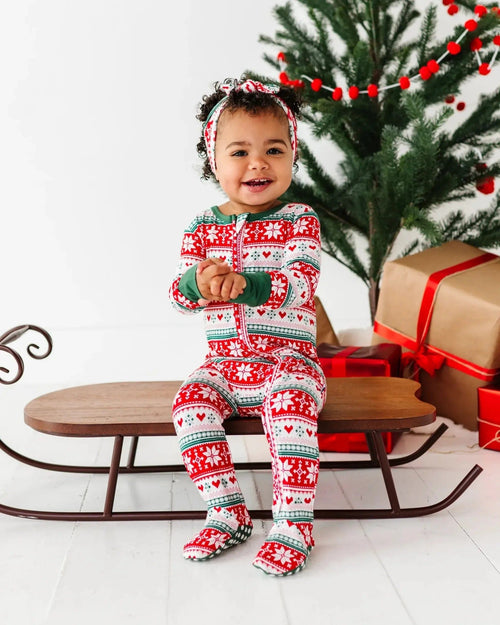 Baby Kids Bamboo Pajamas — Up To Snow Good Headwrap — Image 4