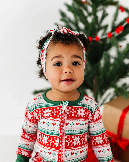 Baby Kids Bamboo Pajamas — Up To Snow Good Headwrap — Image 5