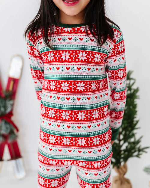 Baby Kids Bamboo Pajamas — Up To Snow Good Two-Piece Pajama Set — Image 19