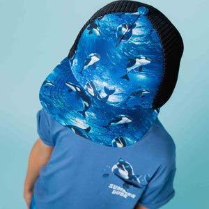 Baby Kids Bamboo Pajamas — Whale, Hello There Hat — Image 1
