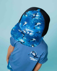 Baby Kids Bamboo Pajamas — Whale, Hello There Hat — Image 1