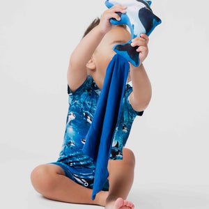 Baby Kids Bamboo Pajamas — Whale, Hello There Lovey — Image 1