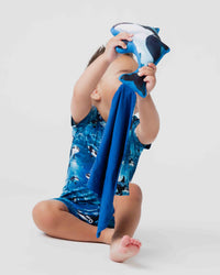 Baby Kids Bamboo Pajamas — Whale, Hello There Lovey — Image 1