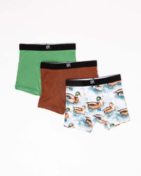 Baby Kids Bamboo Pajamas — What The Duck 3-Pack Boy's Boxer Brief Underwear — Image 1