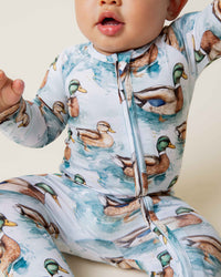 Baby Kids Bamboo Pajamas — What The Duck Footie — Image 1