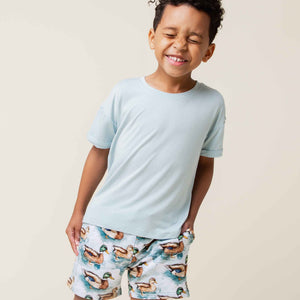Baby Kids Bamboo Pajamas — What The Duck Short Sleeve T-Shirt & Shorts Set — Image 1
