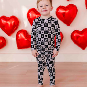 Baby Kids Bamboo Pajamas — What the Spade Two-Piece Pajama Set — Image 1