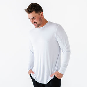 White Men's Long Sleeves Shirt - Image 1 - Bums & Roses