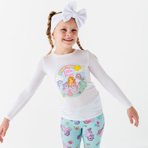 My Little Pony: Classic White Pony Tee & Blue Leggings - Image 5 - Bums & Roses