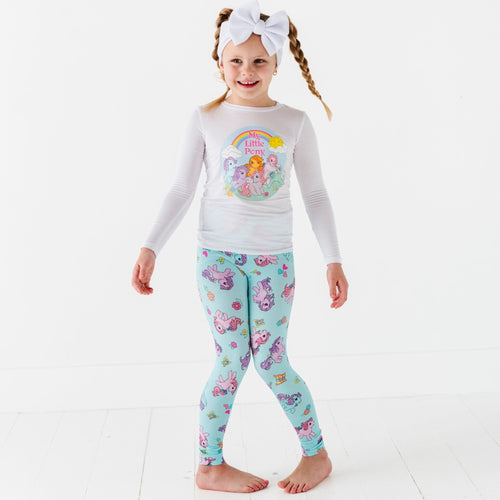 My Little Pony: Classic White Pony Tee & Blue Leggings - Image 3 - Bums & Roses
