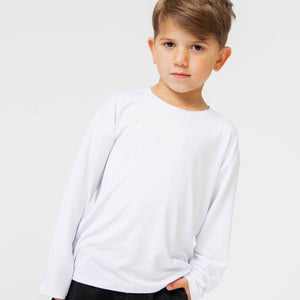 Baby Kids Bamboo Pajamas — White Long Sleeve Shirt — Image 1