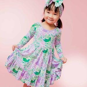 Baby Kids Bamboo Pajamas — Wicked Long Sleeve Dress & Shorts Set — Image 1