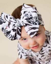 Baby Kids Bamboo Pajamas — Wild Stripes Biggie Bow — Image 1