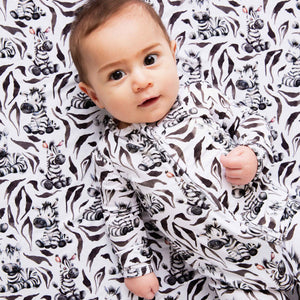 Baby Kids Bamboo Pajamas — Wild Stripes Bum Bum Blanket — Image 1