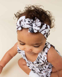 Baby Kids Bamboo Pajamas — Wild Stripes Headwrap — Image 1