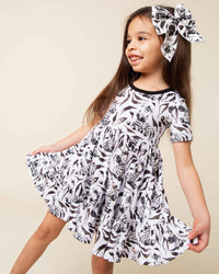 Baby Kids Bamboo Pajamas — Wild Stripes Short Sleeve Dress & Shorts Set — Image 1