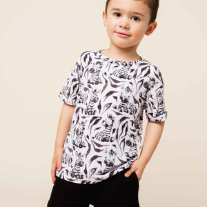 Baby Kids Bamboo Pajamas — Wild Stripes Short Sleeve T-Shirt & Shorts Set — Image 1