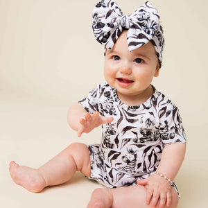 Baby Kids Bamboo Pajamas — Wild Stripes Shortie Romper — Image 1