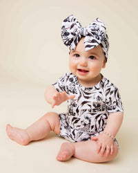 Baby Kids Bamboo Pajamas — Wild Stripes Shortie Romper — Image 1