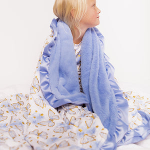 Baby Kids Bamboo Pajamas — Wish Upon A Wing Ruffled Minky Blanket — Image 8