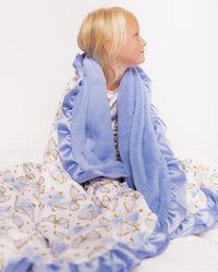 Baby Kids Bamboo Pajamas — Wish Upon A Wing Ruffled Minky Blanket — Image 8