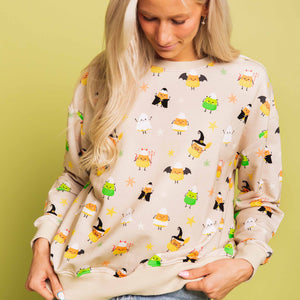 Baby Kids Bamboo Pajamas — Witch Better Have My Candy Women's Relaxed Crew Neck Sweatshirt — Image 3
