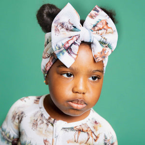 Baby Kids Bamboo Pajamas — Wood You Believe It Biggie Bow — Image 1