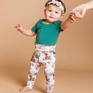 Baby Kids Bamboo Pajamas — Wood You Believe It Bodysuit & Leggings Set — Image 1