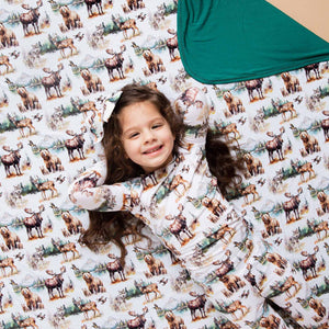 Baby Kids Bamboo Pajamas — Wood You Believe It Bum Bum Blanket — Image 1