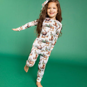 Baby Kids Bamboo Pajamas — Wood You Believe It Long Sleeve Pajama Set — Image 1