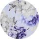 Floral pattern in shades of purple and white, featuring large flowers.