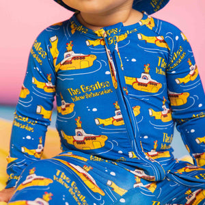 Baby Kids Bamboo Pajamas — Yellow Submarine™ Convertible Romper — Image 1