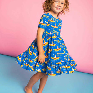 Baby Kids Bamboo Pajamas — Yellow Submarine™ Short Sleeve Dress & Shorts Set — Image 1