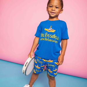 Baby Kids Bamboo Pajamas — Yellow Submarine™ Short Sleeve T-Shirt & Shorts Set — Image 1
