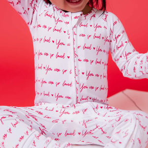 Baby Kids Bamboo Pajamas — You Are So Loved Convertible Romper — Image 1