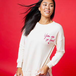 Baby Kids Bamboo Pajamas — You Are So Loved Women's Crew Neck Sweatshirt — Image 1