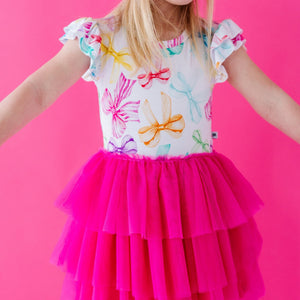Baby Kids Bamboo Pajamas — You Bow Me Away Tulle Tutu Dress — Image 1