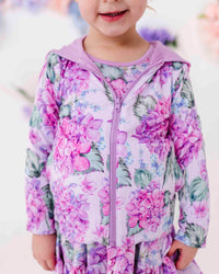 Baby Kids Bamboo Pajamas — You Had Me at Hydrangea Convertible Jacket — Image 1