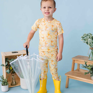 Baby Kids Bamboo Pajamas — You Quack Me Up Two-Piece Pajama Set — Image 1