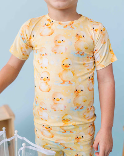 Baby Kids Bamboo Pajamas — You Quack Me Up Two-Piece Pajama Set — Image 1