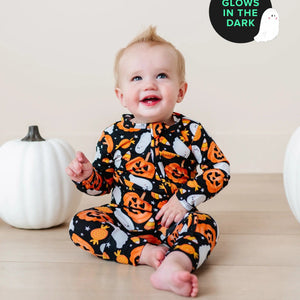 Bums & Roses - Baby & Kids Bamboo Pajamas - You've Been Ghosted Long Sleeve Romper - Image 1