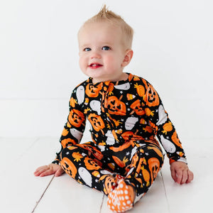 Baby Kids Bamboo Pajamas — You've Been Ghosted Footie — Image 1