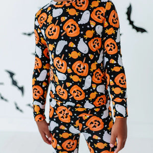 Baby Kids Bamboo Pajamas — You've Been Ghosted Long Sleeve Pajama Set — Image 1