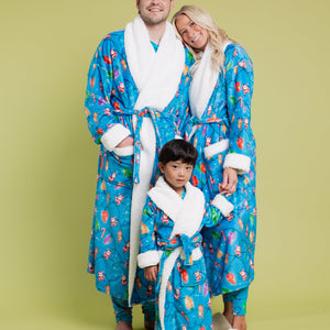Baby Kids Bamboo Pajamas — A Very Lit-mas Adult Plush Robe — Image 1