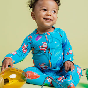 Baby Kids Bamboo Pajamas — A Very Lit-mas Convertible Romper — Image 1